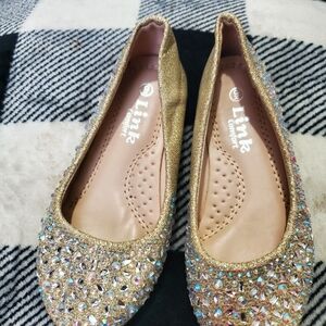 Kids Gold Dress Shoes